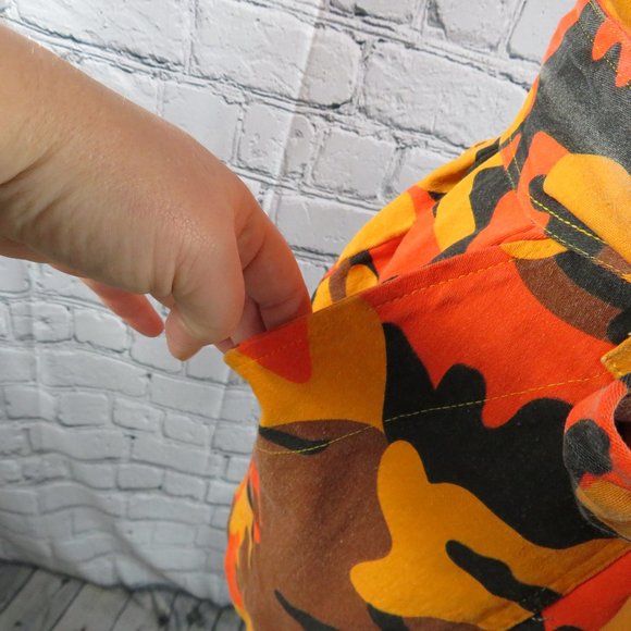 NWOT - Orange Camo Romper w/ Pockets & Belt - Picture 3 of 8